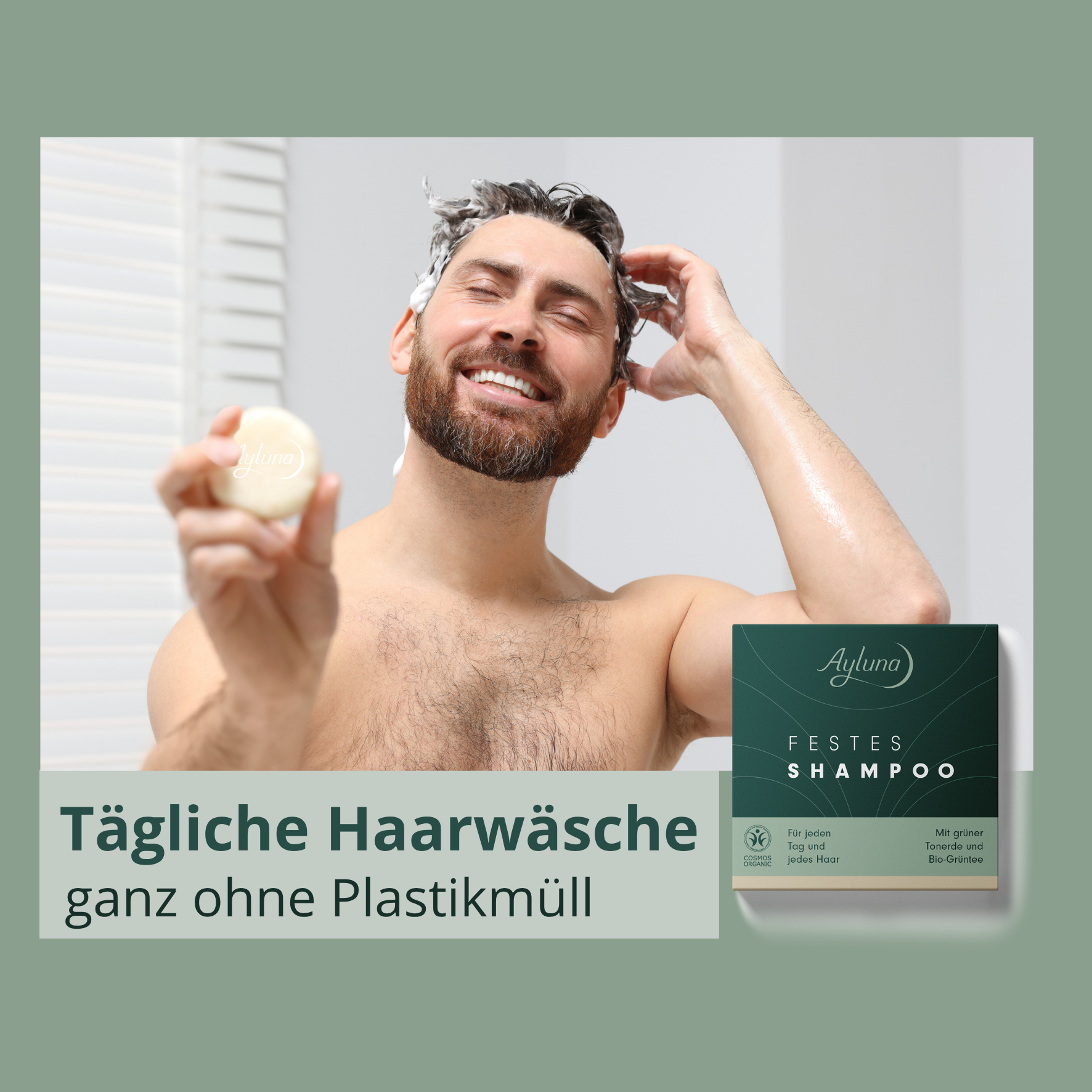 Sanft genug für die tägliche Haarwäsche und dabei komplett plastikfrei – dein festes Shampoo für frisches Haar und eine saubere Umwelt.